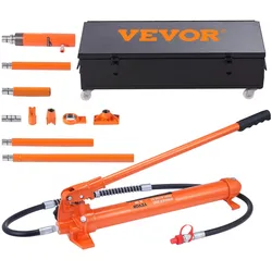 VEVOR Hydraulischer Wagenheber Luftpumpe 20 t, Lufthydraulischer Heber 145 mm Hub Rot, inkl. 100 / 300 / 500 mm Verlängerungsstange, Elektrostatisches Pulversprühen Hydraulikzylinder Autoreparatur