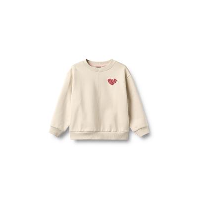 Sweater WHEAT "WHEAT Sweatshirt Emerson", Mädchen, Gr. 110, beige (sanftes weiß), 100% Baumwolle, Rundhals, Sweatshirts Sweater
