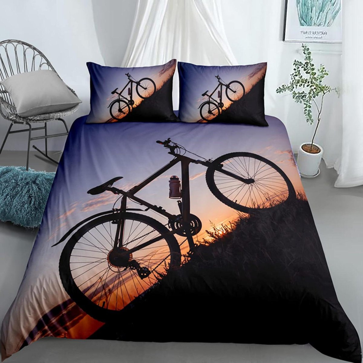 Paars Eenpersoons Dekbedovertrek Set van Zachte Microvezel - 135 x 200 cm