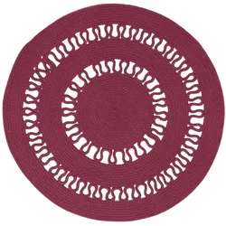 TEPPICH geflochten rund mit Häkel-Muster 70 cm