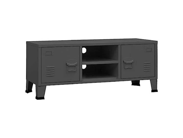 vidaXL TV Schrank Industrie-Stil Lowboard TV Möbel Tisch Board Sideboard Fernsehtisch Fernsehschrank HiFi-Schrank Anthrazit 105x35x42cm Metall