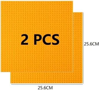 Smart Shopping Spot Classic Building Blocks Baseplates For Kids High Quality Plastic Bricks Plate For DIY Toys, Perfect Gift For 2pcs Orange