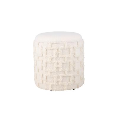 Sitzhocker RHONE Stoff mit Textilbezug mit Stauraum Ø 40 x 45 cm Creme | Kadima Design