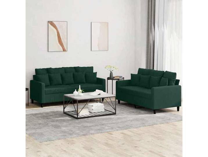 Ensemble de canapés Vert Foncé en Velours Modèle 2
