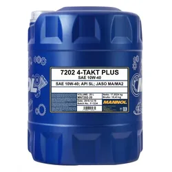 10W-40 Mannol 7202 4-Takt Plus Motoröl Motorrad 20 Liter