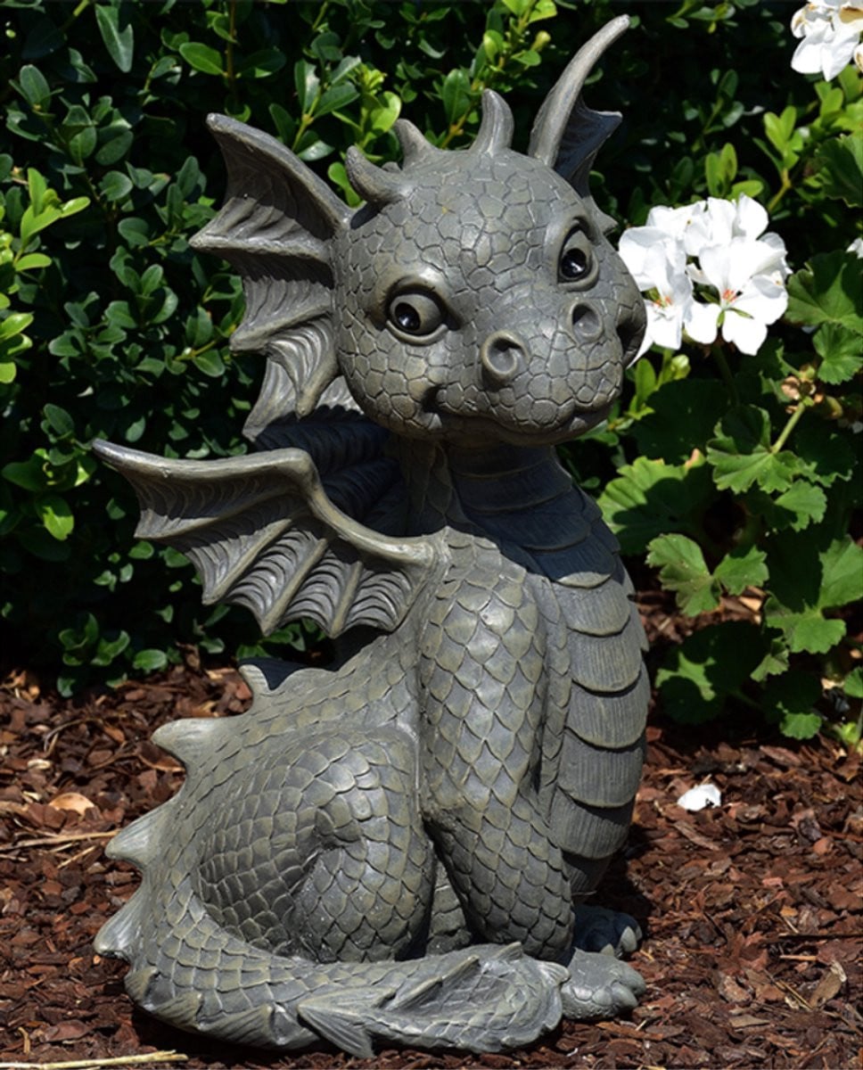 Boutique Trukado Tuindraak Zittend Drakenbeeldje Hoogte: 29,5 cm