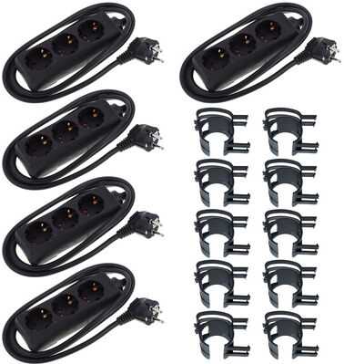 Stairville Snap black 10 pcs Bundle 3-way Schwarz