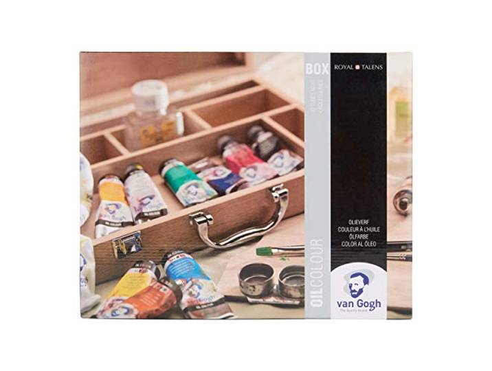 Vangogh couleurs à l'huile\, 10x40ml Tubes + Accessoires\, Coffret en bois Set de base
