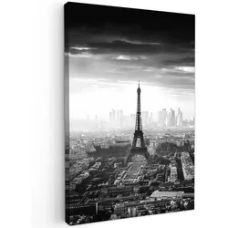 LEINWANDBILD Paris - Skyline - Eiffelturm - Stadt - Wolken Deko Groß 90x140 cm