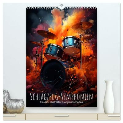 Schlagzeug-Symphonien: Ein Jahr abstrakter Klanglandschaften (hochwertiger Premium Wandkalender 2027 DIN A2 hoch), Kunstdruck in Hochglanz