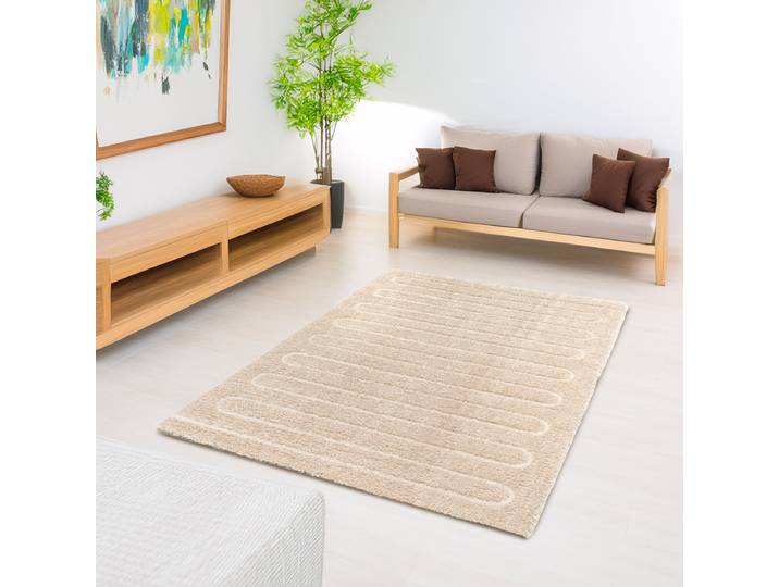 Hochflorteppich Mova 200 x 290cm Beige/Beige