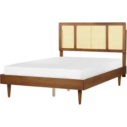 BETT mit Lattenrost 140/200 cm Gummibaumholz Braun Auray