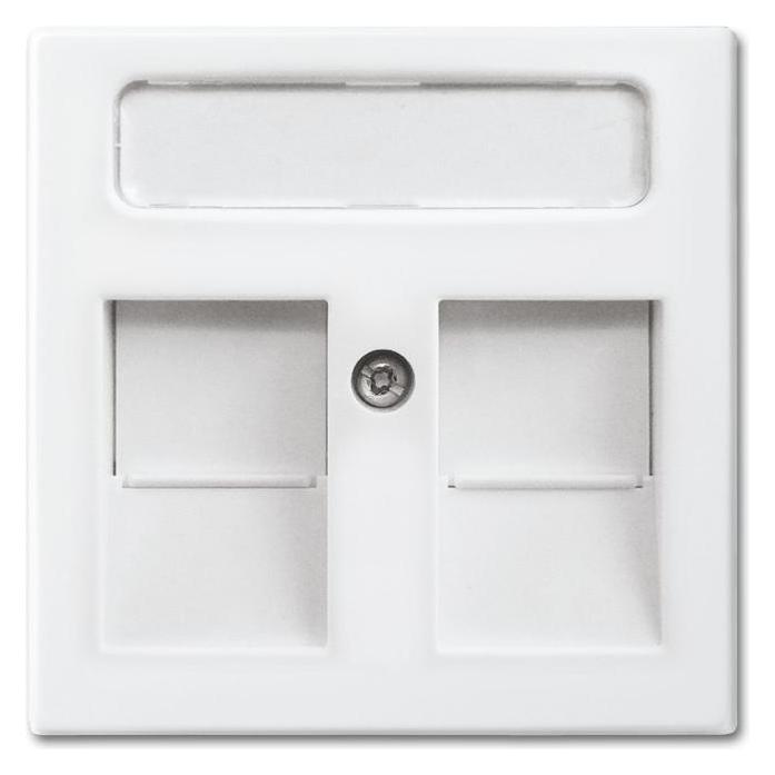 Busch-Jaeger 2fach Abdeckung Modular-Jack-Einsatz Busch-balance SI Alpinweiss 1800-914 (1800-914) (2CKA001753A0229)