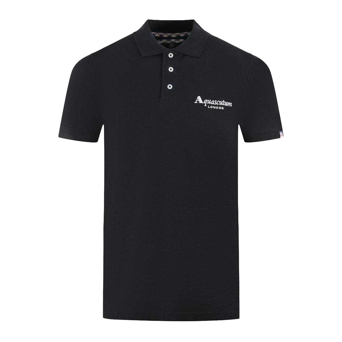 Aquascutum Unisex Volwassen Londen Classic Polo Shirt (Zwart)
