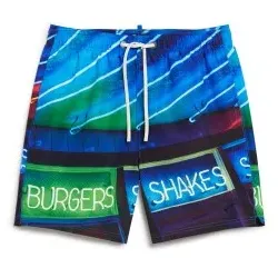 Superdry für Herren. M3010233A Badeanzug mit blauem Fotodruck (S), Strandbekleidung, Recyceltes Polyester, Nachhaltig