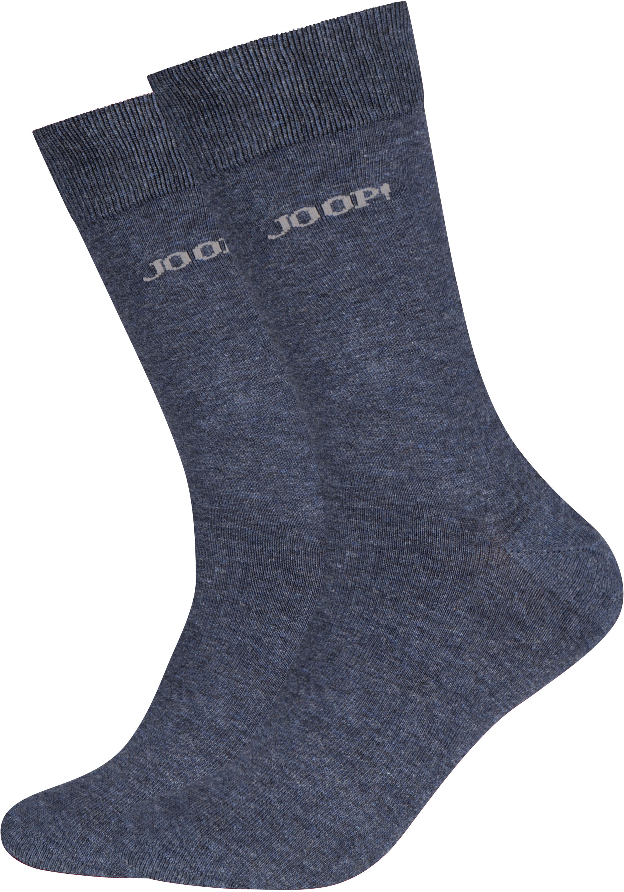 Joop! Socken JOOP "premium essentials", Damen, Gr. 39-42, blau (blau melange), Obermaterial: 85% Baumwolle, 12% Polyamid, 3% Elasthan, meliert, Socken Socken, Premium Essentials, verstärkte Ferse, haltbare Spitze blau melange 39-42