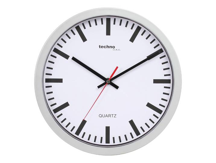 Wanduhr WT 7800 Kunststoffrahmen Ø 30cm Silber