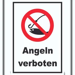 HB-Druck Angeln verboten Schild A3 Rückseite selbstklebend