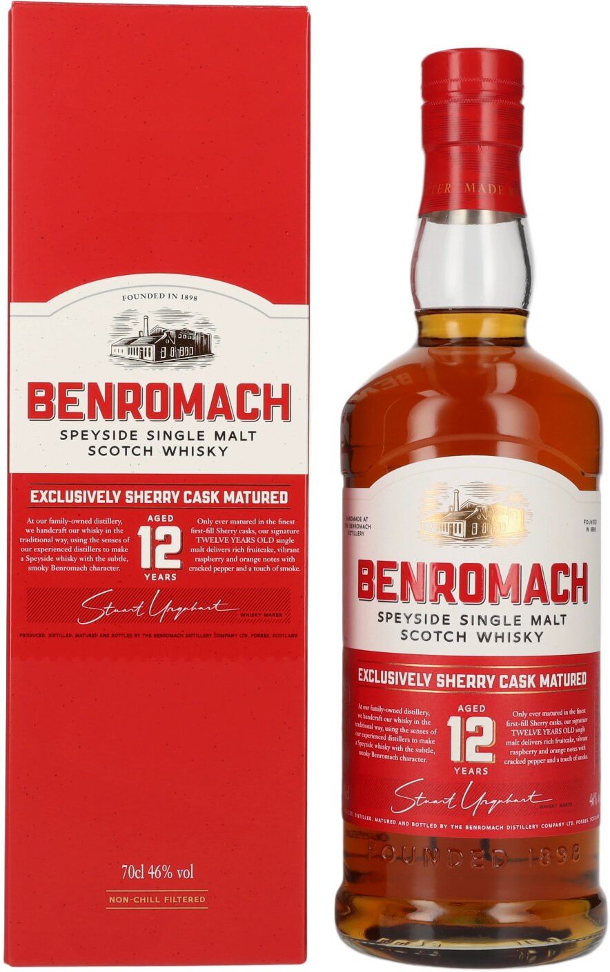 Benromach 12 Years Old Exclusively SHERRY CASK Matured Speyside Single Malt 46% Vol. 0,7l in Geschenkbox