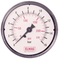 ELMAG Druckmanometer Metallgehäuse 0-16 bar - 42239