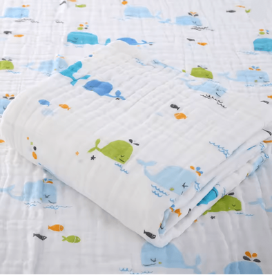 Inspire Essentials PureGauze Cotton Baby Bath Towel Four Layer Muslin Swaddle Blanket d