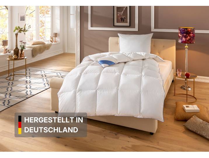 Daunenbettdecke HANSE BY RIBECO Lina , weiss (weiß), B:200cm L:220cm, Bezug: 100% Baumwolle. Füllung: 90% Daunen, 10% Federn, Bettdecken, Daunenbettdecke, Hochwertiges Naturprodukt