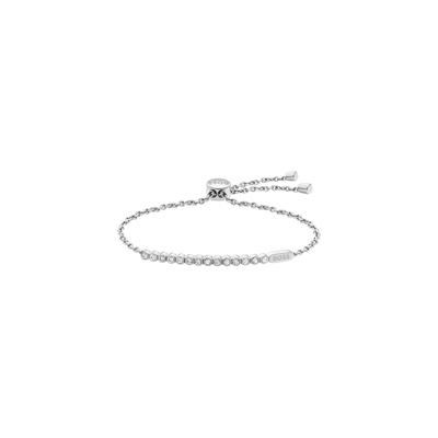 Armkette BOSS "KASSY DIVINE", silber (edelstahlfarben, kristallweiß, kristallweiß), Armbänder, Damen, 17,5cm, Edelstahl, Armkette, mit Glasstein