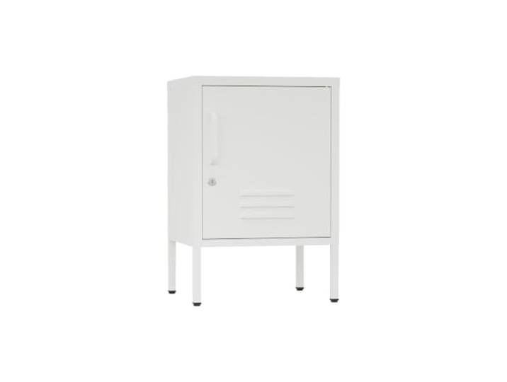 Rebecca Mobili Elvi Nachtschrank mit Tür 2 Einlegeböden, moderner Stil, zur Selbstmontage, abschließbar, Beine aus Metall