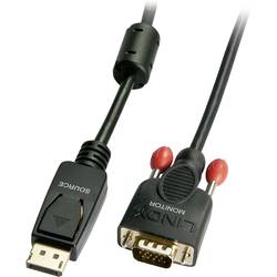 LINDY DisplayPort / VGA Adapterkabel DisplayPort Stecker, VGA 15pol. Stecker 2.00 m Schwarz 41942 Aktiv mit Signalverstärkung DisplayPort-Kabel
