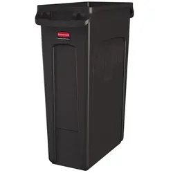 Rubbermaid Slim Jim mit Luftschlitze 87 L Braun VB 227932 ohne Recyclingsymbol, mit Beutelhalter