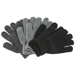 3er Pack ZigZag Neckar Strickhandschuhe Kinder 1001 - black