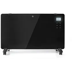 Nedis Glasverkleidung Konvektor 1000/2000 W 2 Wärmeeinstellungen Verstellbares Thermostat Fernbedienung IP24 Schwarz