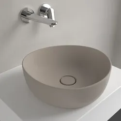 Villeroy und Boch Antao Aufsatzwaschtisch 4A7240AM 40x39,5cm, asymmetrisch, ohne Überlauf, almond C-plus