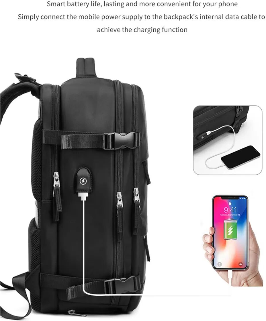 INF Sac à dos de voyage 16 pouces grande capacité - Multifonctionnel avec séparation sec/humide