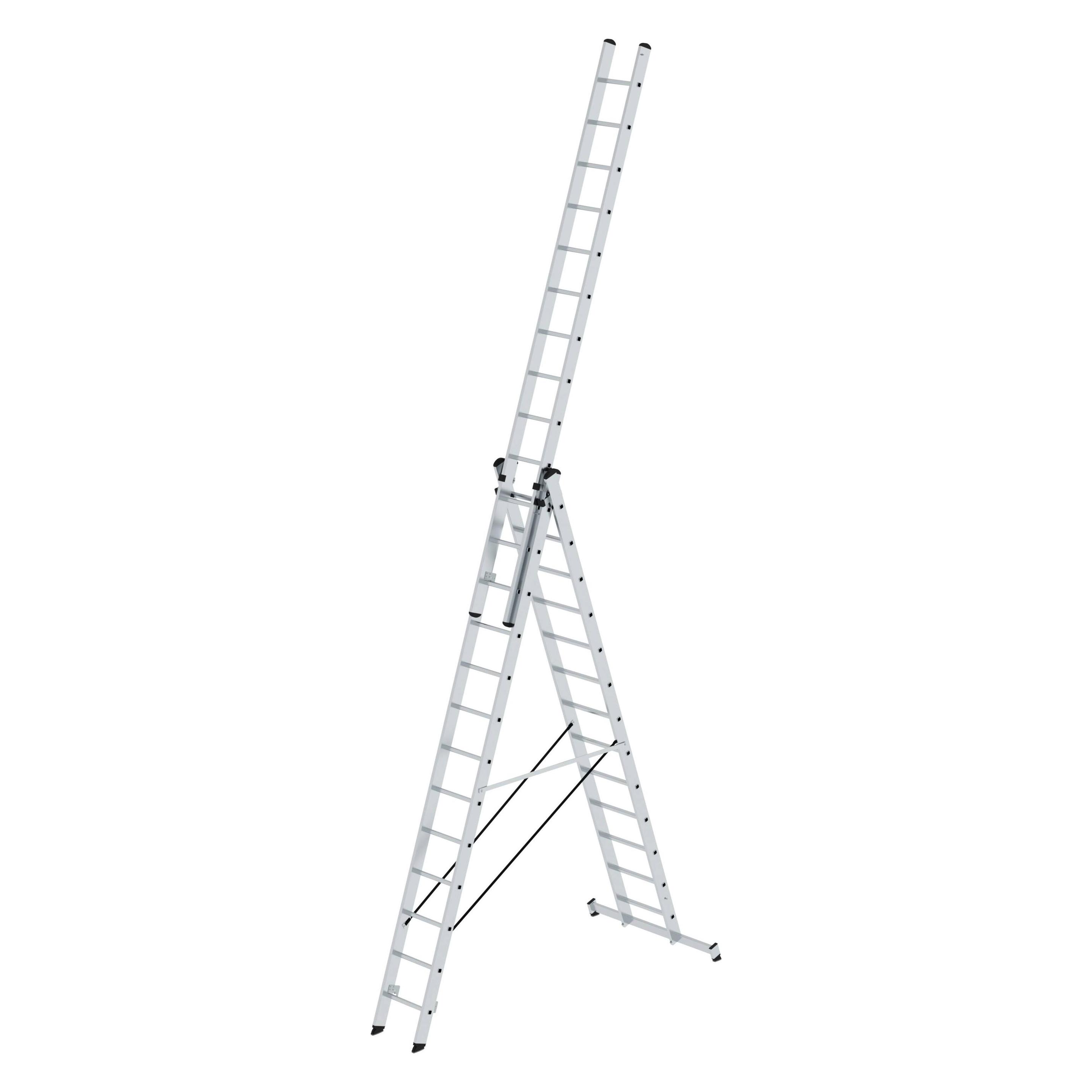 Munk Mehrzweckleiter 3-teilig mit nivello-Traverse 3x13 Sprossen (Mehrzweckleiter, 390 cm) (011144)