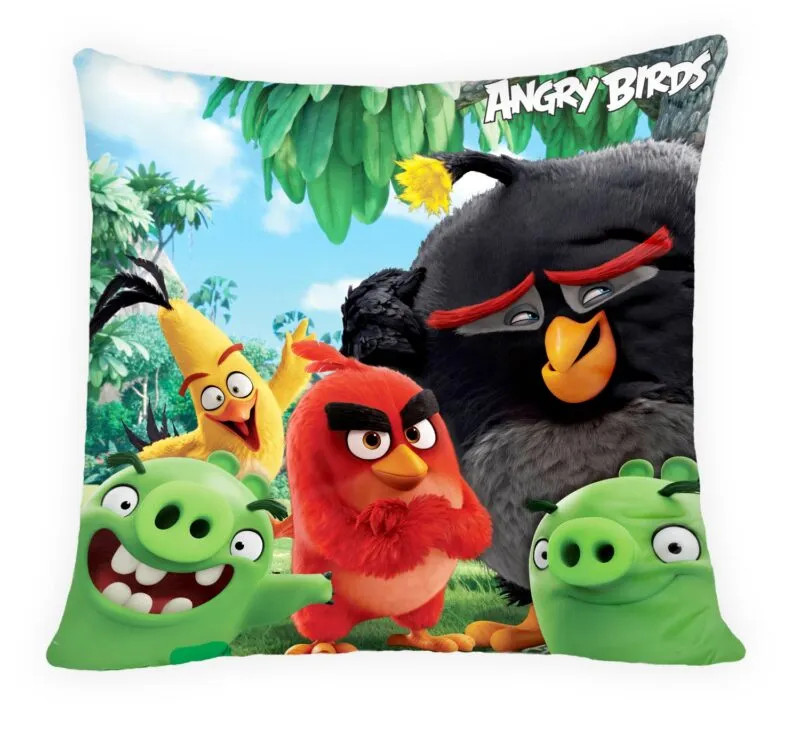 Angry Birds kussenhoes voor kinderen, 40 x 40 cm, polyester