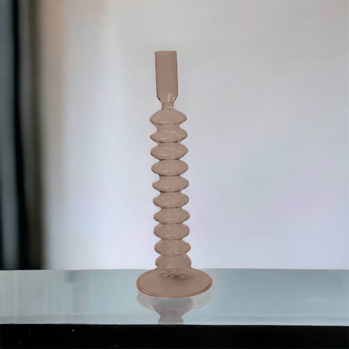 WinQ Heldere Glaskandelaar voor Dinerkaarsen, H 29,5 cm x B 9 cm