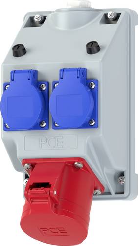 PC Electric 16082542 Steckdosen-Verteiler Grau, Blau, Rot