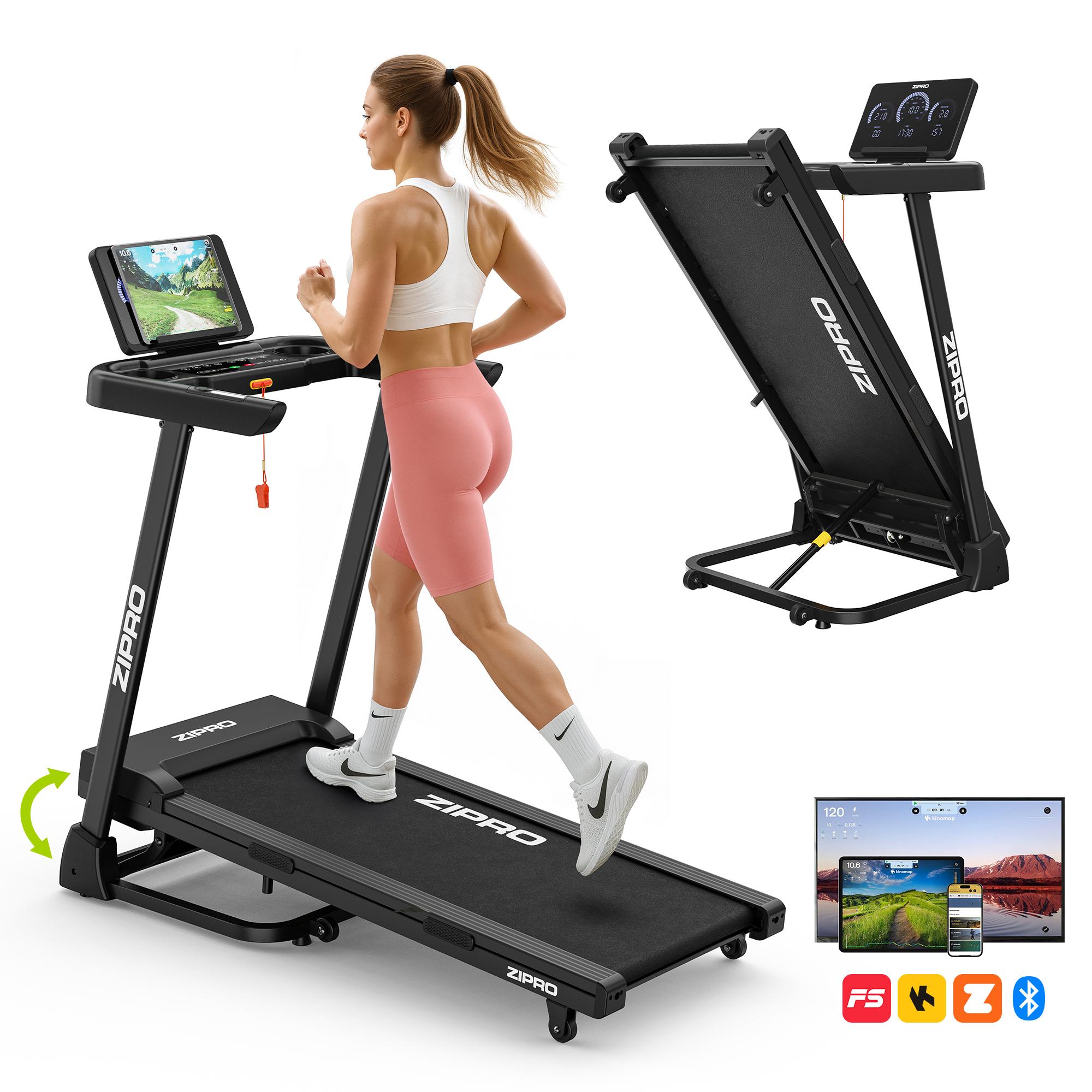 ZIPRO Luma Laufband Klappbar mit Steigung - Elektrisches Laufband für Zuhause 12km/h Heimtrainer Fitnessgerät Kinomap App Bluetooth