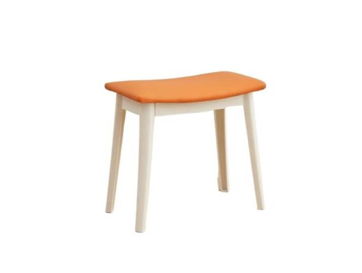 Zymjzbetic Einfacher, geschwungener Schminkhocker aus Leder Multifunktionales Schuhwechsel-Make-up for zu Hause(Ivory)