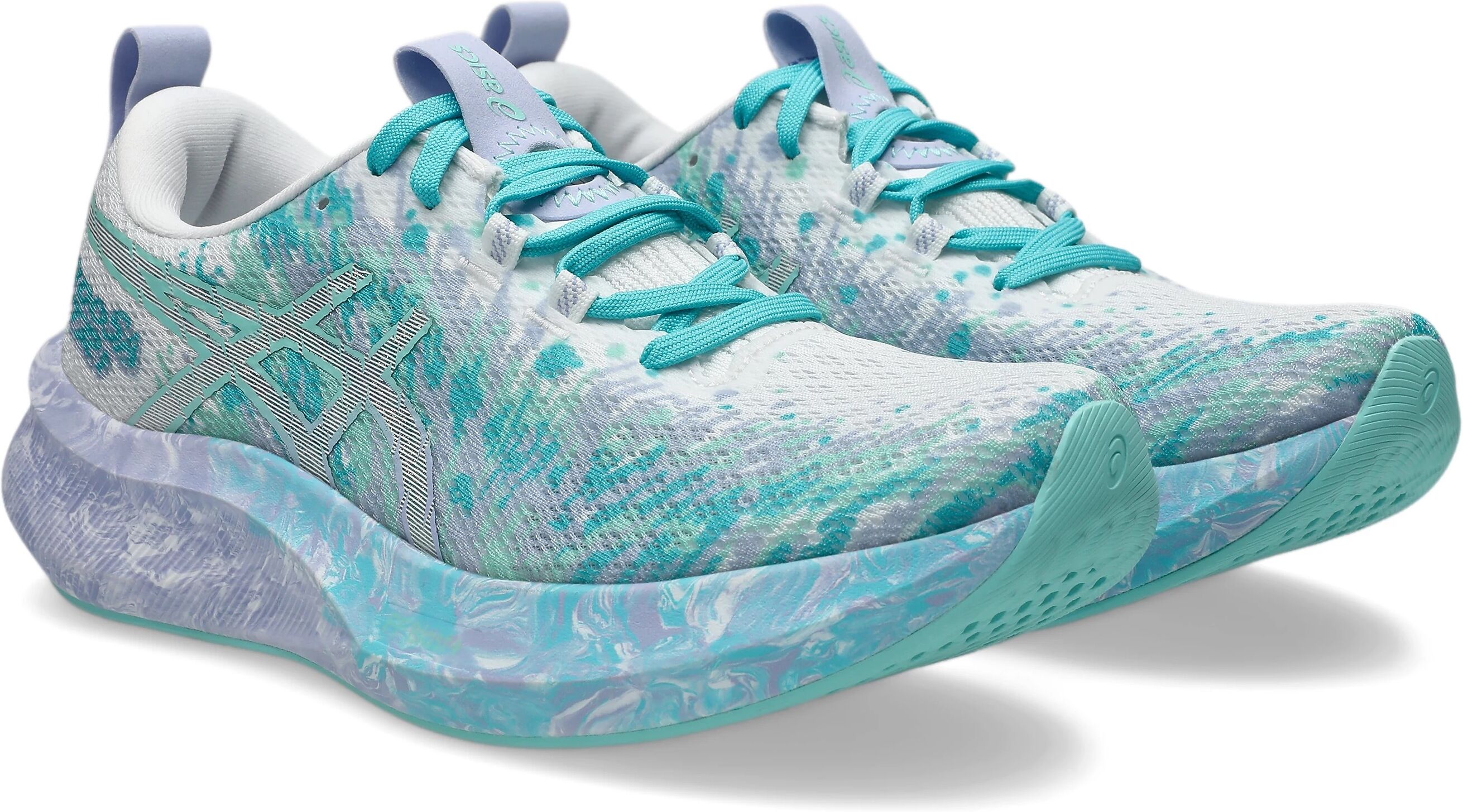 Laufschuh ASICS "NOOSA TRI 16", Damen, Gr. 40,5, weiß, illuminate mint, Synthetik, Schuhe Laufschuh, besonders für Triathlon geeignet weiß, illuminate mint 40,5