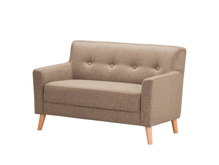 Canapé Bette I 2 places Beige/Marron/Cappuccino Tissu 130 x 82 x 80cm Scandi