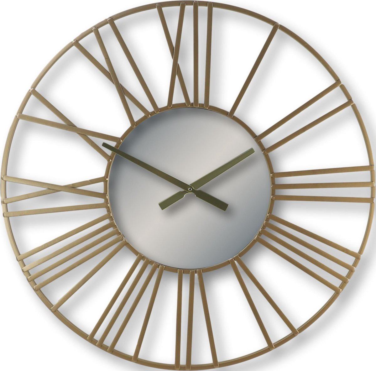 HSM Collection Wandklok Romeins - Goud - IJzer - B: 80 cm, D: 5 cm, H: 80 cm