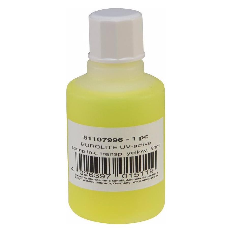 Eurolite UV-aktive Stempelfarbe, transparent gelb, 50ml (51107996)