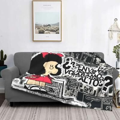 Uplift Picks Love Mafalda Soft Flannel Fleece Cartoon Throw Blanket 20 150x180 Cm