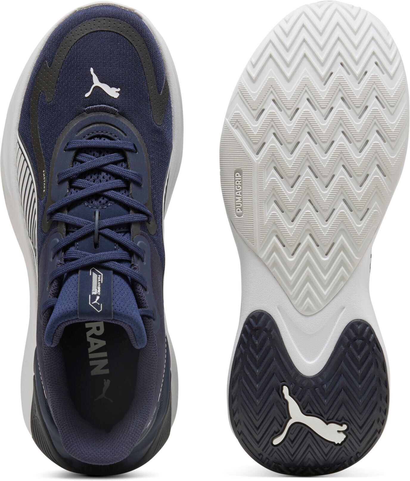 Trainingsschuh PUMA "PWR HYBRID TR", Gr. 47, weiss (puma navy, puma weiß, feather gray), Textil, Schuhe Trainingsschuh, mit ProFoam-Dämpfung und PWRTAPE für Hybrid Training puma navy, puma weiß, feather gray 47