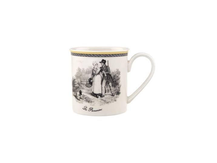 KAFFEEBECHER Audun Chasse weiß-grau-gelb 300 ml