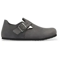 Birkenstock Unisex. 1033195 London Lederschuhe (Schmale Passform) dunkelgrau (41), Wohnung, Schnürsenkel, Lässig