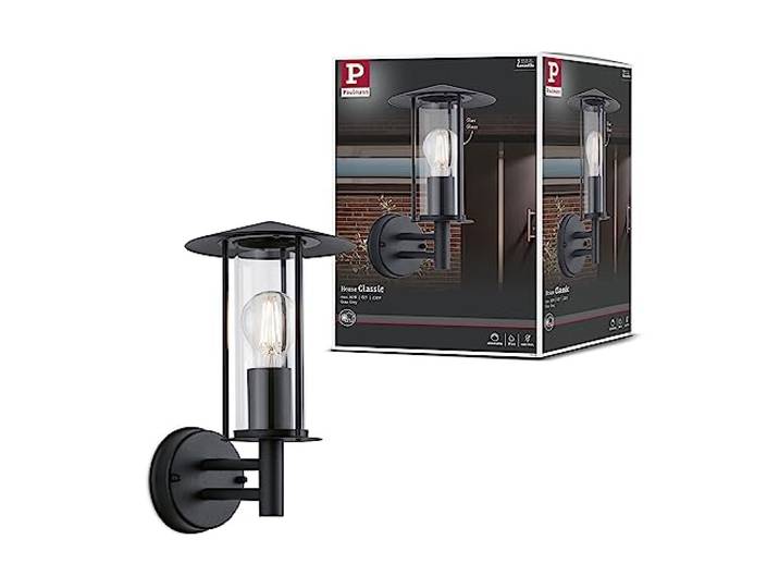 Paulmann 94398 buitenverlichting wandlamp voor buiten Classic IP44 dimbare buitenverlichting donkergrijs buitenlamp metaal, glas tuinlamp E27