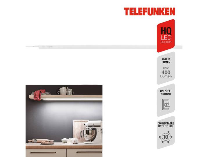 Telefunken LED-Unterbauleuchte Hephaistos, weiß, Länge 117 cm Hephaistos, weiß / opal, für Küche, Kunststoff, Unterschrankleuchten